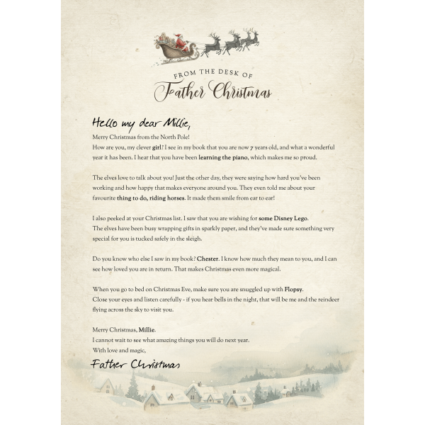 Personalised Father Christmas Letter for Young Readers