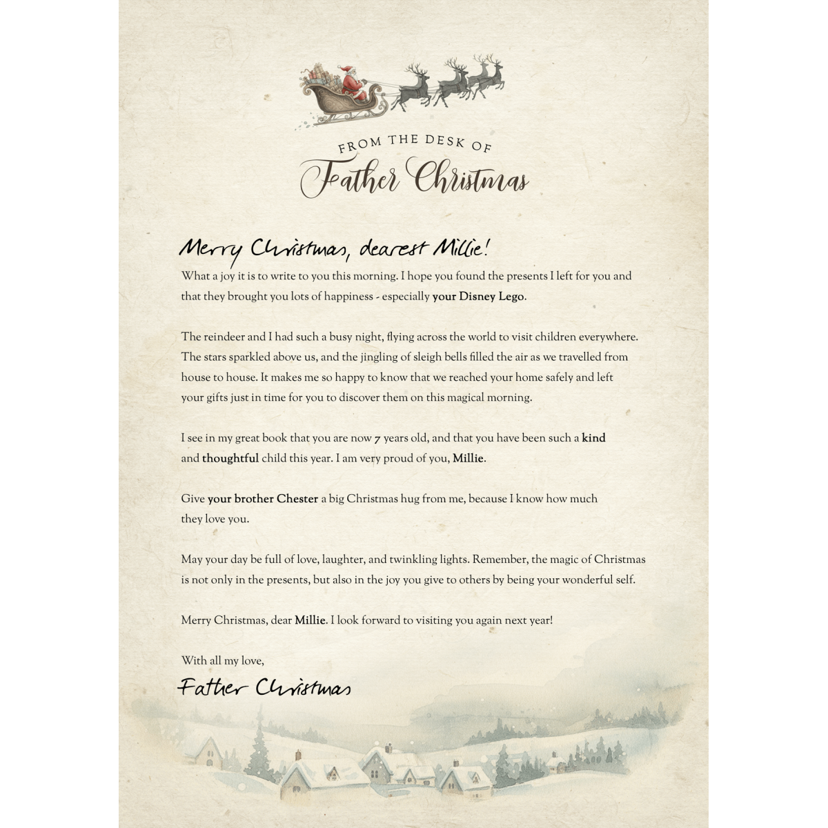 Christmas Morning Letter from Father Christmas