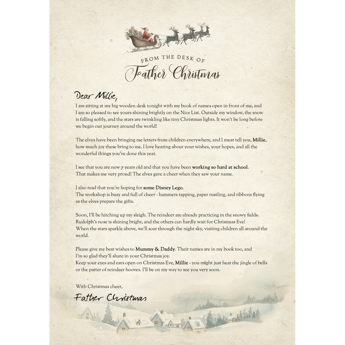 Traditional North Pole Letter from Father Christmas