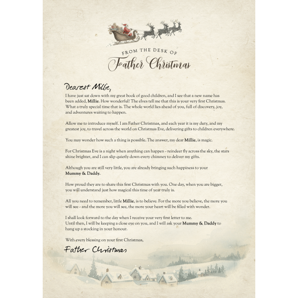 Baby’s First Christmas Letter from Father Christmas