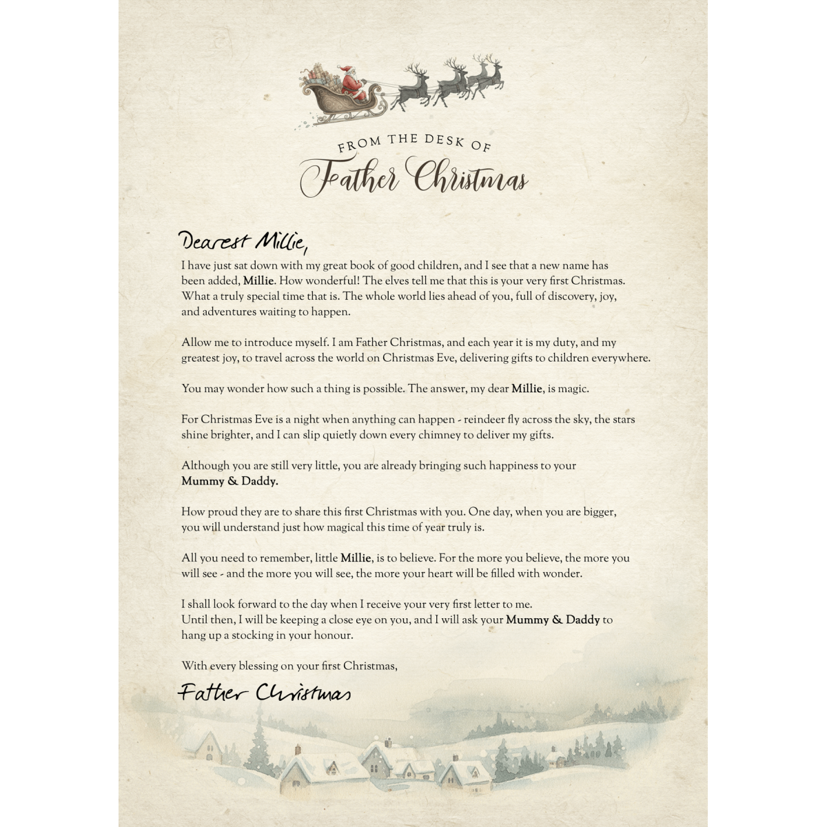 Baby’s First Christmas Letter from Father Christmas